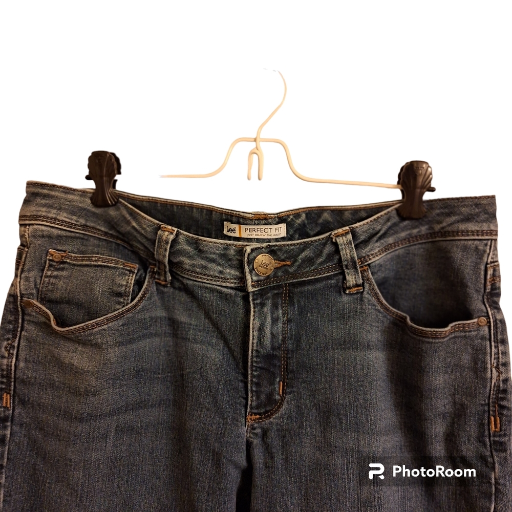 ❤️Lee Perfect Fit Jeans Size: 14 (Short) Mid-Rise Denim Button Zip Stretchy